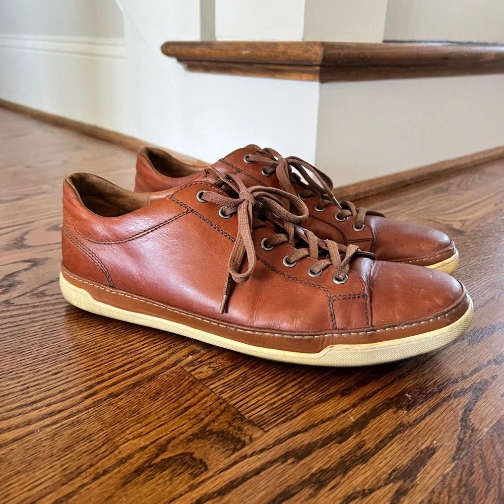 Allen Edmonds Porter Mens Leather Sneakers Brown Derby‎ Shoes Portugal MSRP $350